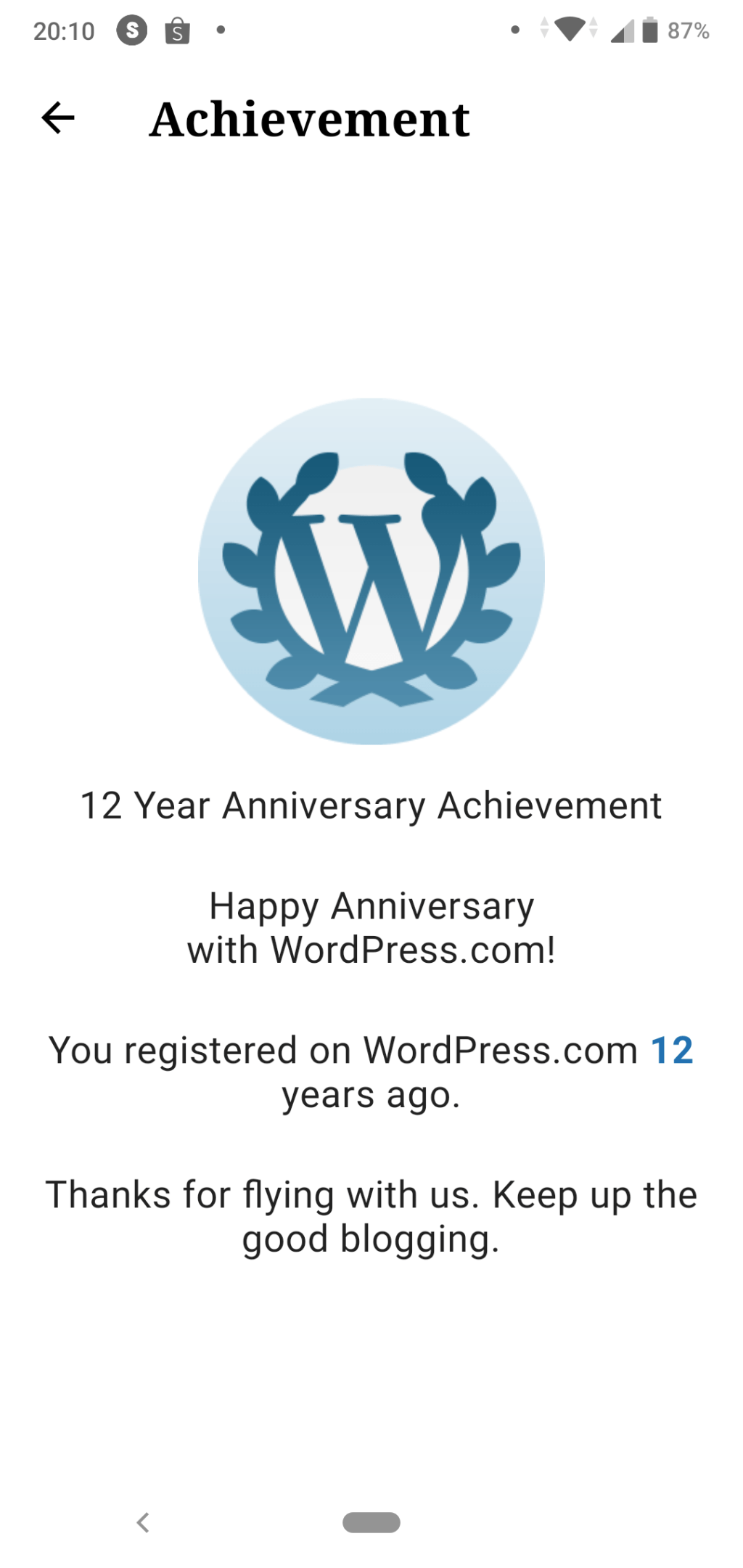 Happy Anniversary from&nbsp;WordPress