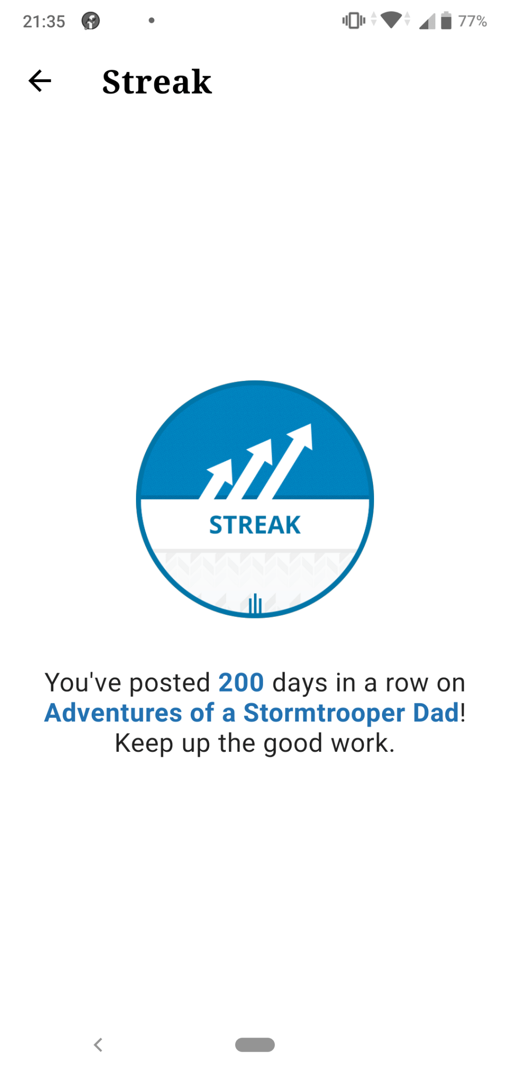 Milestone: 200 days in a&nbsp;row!